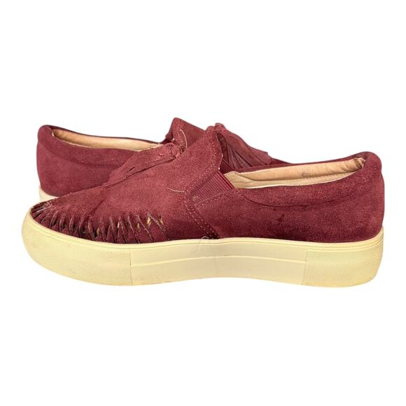 J/Slides NYC Suede Tassel Platform Slip-On Sneakers Women’s 7.5 – Burgundy - Picture 6 of 8